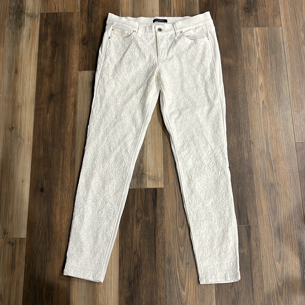 White House black market white beaded jeans